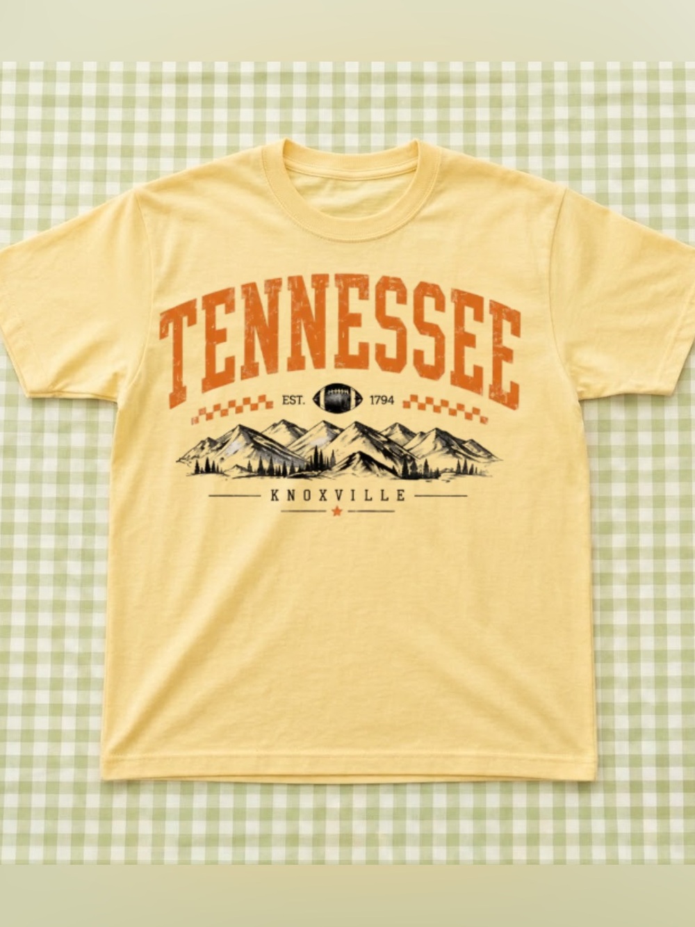 Tennessee Knoxville Graphic Tee - Yellow Vintage Shirt